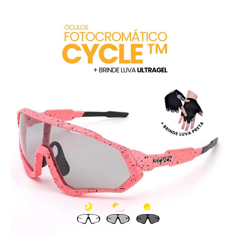 Óculos Fotocromático Cycle Tyer + BRINDE LUVA ULTRAGEL