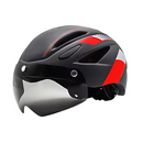 capacete de bicicleta com óculos