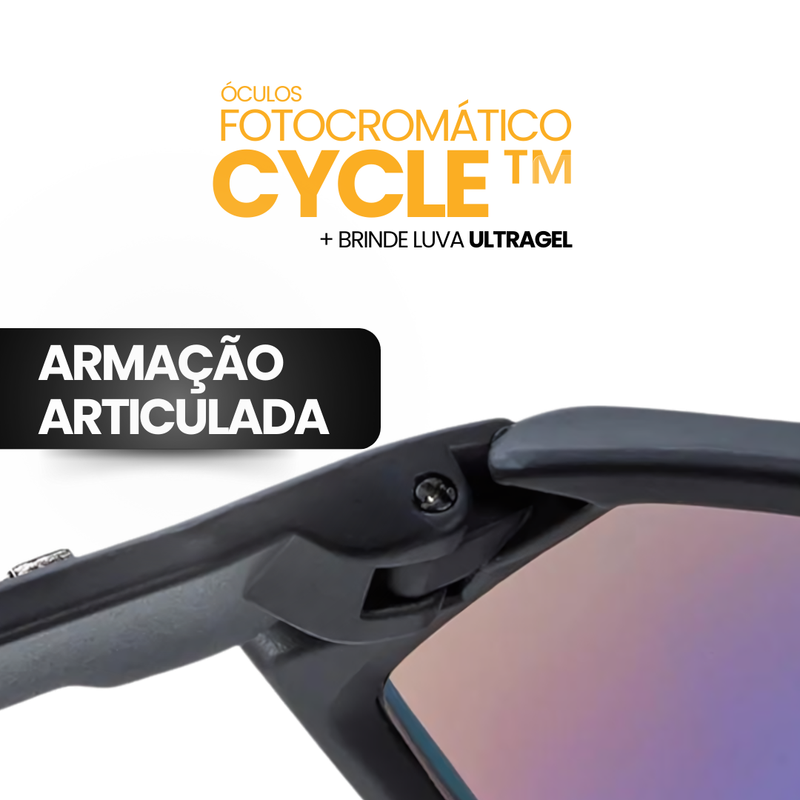 Óculos Fotocromático Cycle Tyer + BRINDE LUVA ULTRAGEL