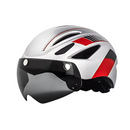 capacete de bicicleta com óculos