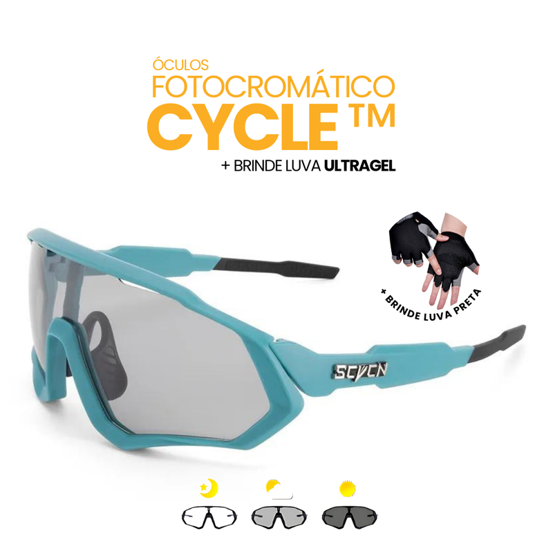 Óculos Fotocromático Cycle Tyer + BRINDE LUVA ULTRAGEL